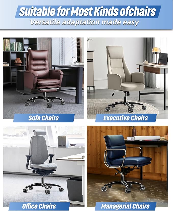 Sytopia 28'' (70 cm) Heavy-Duty Metal Office Chair Base Replacement with 5 Wheels, Reinforced Base for Managerial & Executive Chairs, Compatible with 2" Gas Cylinder, Black