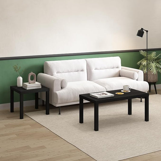 Furinno Classic Homey Square Parsons Side End Table, 1-Pack, Black