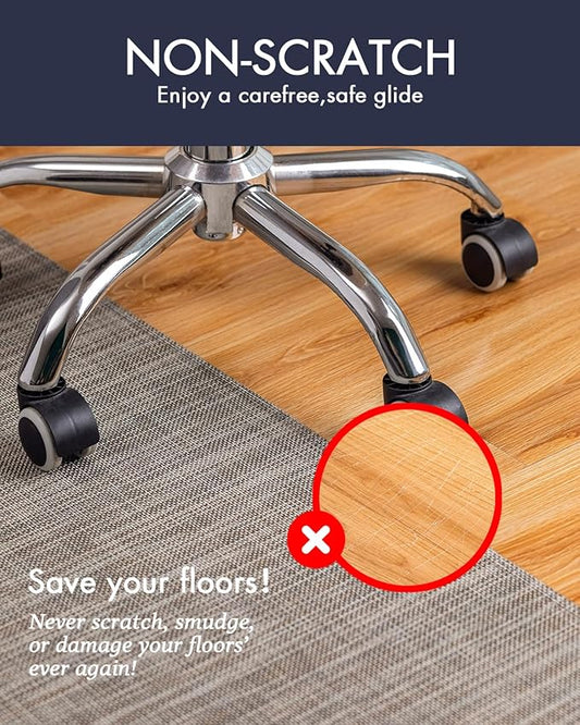 Baroyal Office Chair Mat for Hardwood Floor Under Desk Computer Rolling Chair Mat for Wood/Tile Floor Non-Slip Heavy Duty Desk Rug PVC Plastic Hard Floor Protector 36" x 48" (Soapstone)
