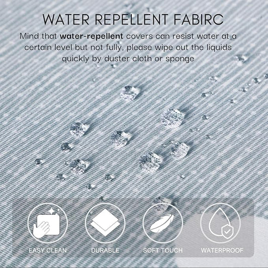 SearchI Water Repellent Seat Covers for Dining Chairs, 6 Pack Jacquard Stretch Dining Room Chair Seat Covers, Kitchen Chair Seat Covers Protectors(Grey Foliage)