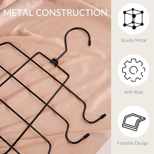 ZEDODIER 6 Pack Tank Top Hanger Space Saving, Bra Hangers for Closet Organizer, Hanging Bra Organizer Tank Tops Holder with 48 Hooks, Metal Closet Organizers and Storage Small Space Solutions, Black