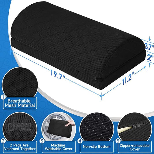 CushZone Foot Rest,Desk & Gaming Accessories,Foot Rest for Under Desk at Work,Comfortable Footrest with 2 Adjustable Heights & Removable Cover, Office Desk Accessories(Black-20 in)