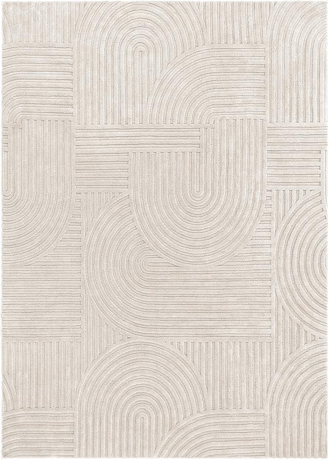 Pauwer 5x7 Washable Area Rugs for Living Room Modern Beige Solid Color Soft Fluffy Rugs for Bedroom Non Slip Boho Accent Indoor Mat Floor Carpet Cover for Kids Room Dining Room Kitchen Office