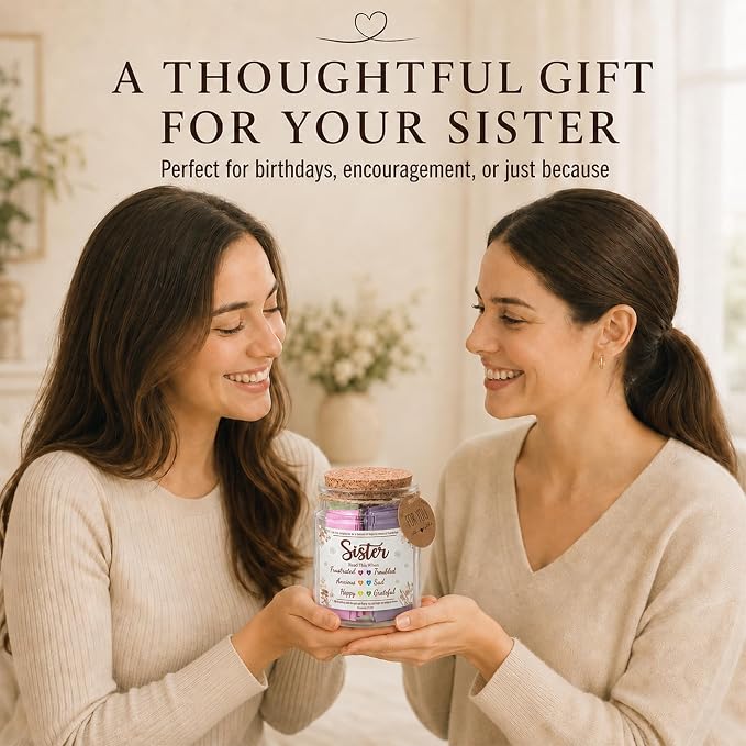 Bible Verses Jar for Sister – Graduation Day Gifts for Sister, Birthday Gifts for Sisters, Christian Gift for Women, Girls