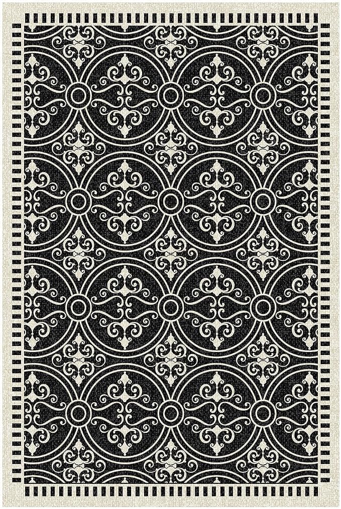 Latte&Fog 8x10 Area Rugs for Living Room, Large Vintage Washable Rug, Boho Non Slip Low Pile Carpet for Indoor Bedroom, Dining Room, Office, Dorm, Classroom, Farmhouse and Kids Room