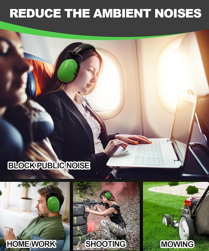 ZOHAN 019 Noise Cancelling Headphones for Adult - NRR 28dB Hearing Protection for Working, Shooting, Mowing, Autism