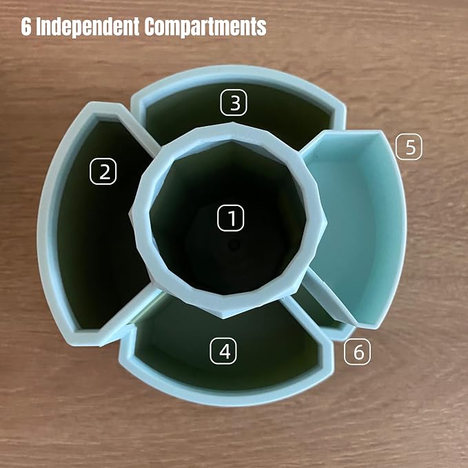 Pencil Holder for Desk Rotating Pen Organizers Green Small Desktop Organizer Desk Storage Caddy Ideal for Office, Home, School,Classroom (Blue & Green)