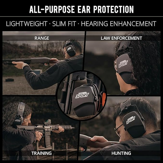 ISOtunes DEFY Slim Passive Earmuffs: Noise Isolating Over-Ear Hearing Protection with Foam Cushions, and Adjustable Headband