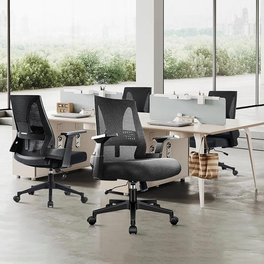 CLATINA 500lbs Big and Tall Office Chair Heavy Duty Mesh Ergonomic Computer Chairs with Adjustable Lumbar Support and Wide Comfy Seat for Home Office Conference Heavy People, Black, 16 Pack