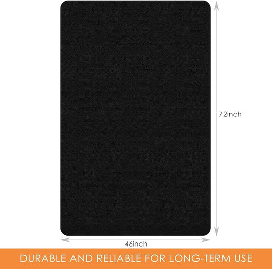 Kuyal Chair mat for Hardwood Floor 46 x 72 inches Rectangle Floor Mats Wood/Tile Protection Mat for Office & Home, Black