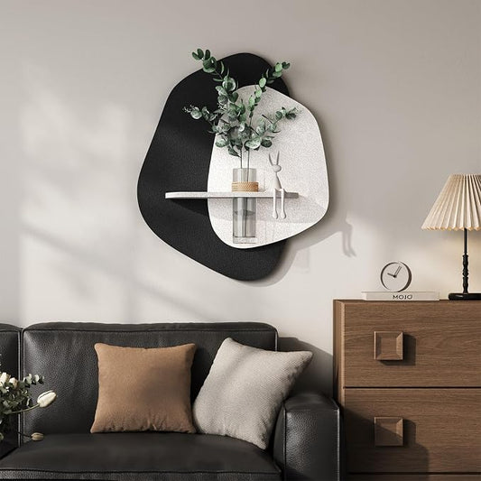 Troartos 3D Black and White Abstract Wall Art Decor, Modern Minimalist Textured Artwork for Walls with Vase, Sandstone Paintings Wall Decor for Living Room, Dining Room, Hallway, Bedroom, Office