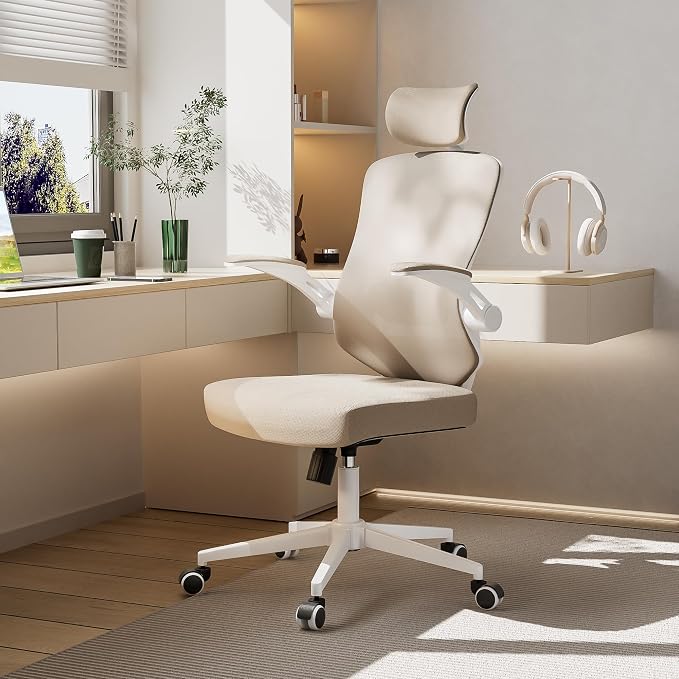 balmstar Ergonomic Office Chair Desk Chair - Mesh Computer Chair with 360° Swivel Wheels, Adjustable 90-130° Recline & Lumbar Support for Home Office, Supports up to 350lbs