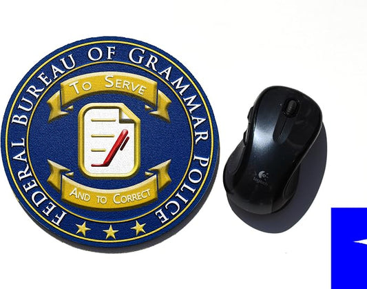 Round Grammar Police Mouse Pad