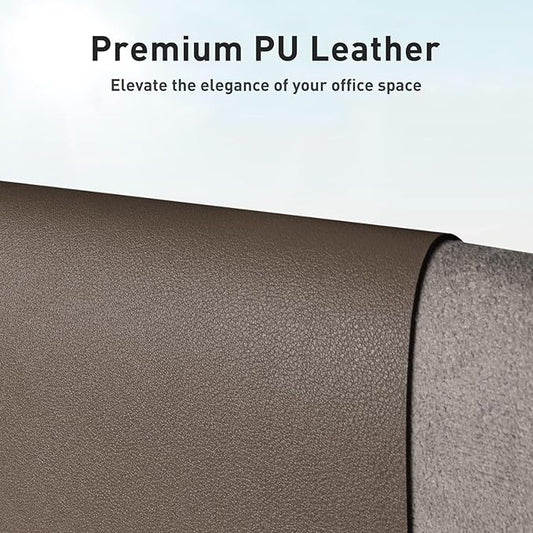 Aothia Leather Desk Pad Protector, Office Desk Mat, Large Mouse Pad, Non-Slip PU Leather Desk Blotter, Laptop Desk Pad, Waterproof Desk Writing Pad for Office and Home (48"x17", Coffee)