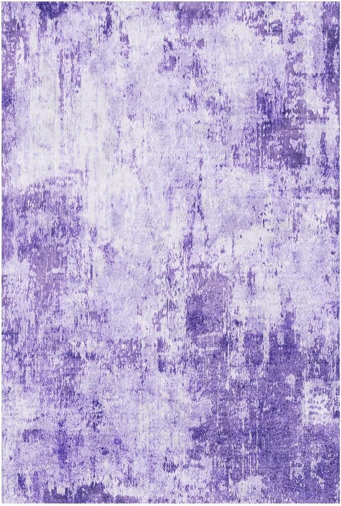 RELEANY Washable Area Rugs 2'x6' Non-Slip Modern Abstract Soft for Living Room Entryway Bedroom Kitchen, Print Pattern, Purple Gray Pink White