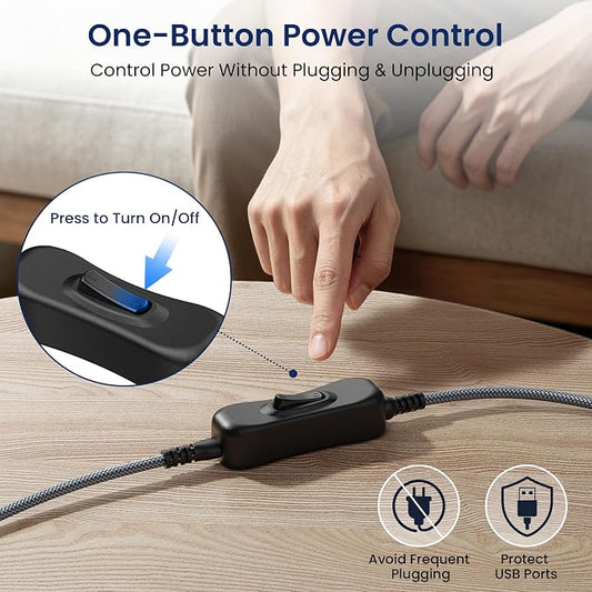 Itramax USB On Off Switch Cable,USB Extension Cable Support Data and Power 3.3FT/1M,Inline Power Switch,Male to Female with Toggle Switch for LED Lamp,LED Light Strips,Driving Recorder