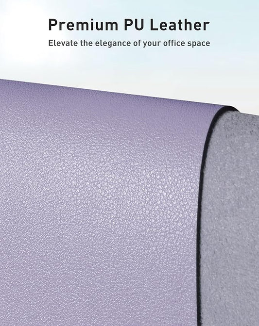 Aothia Faux Leather Desk Mat - Large Mouse Pad, Non-Slip PU Leather Blotter, Waterproof Writing Surface for Office and Home (Lavender, 42" x 17")
