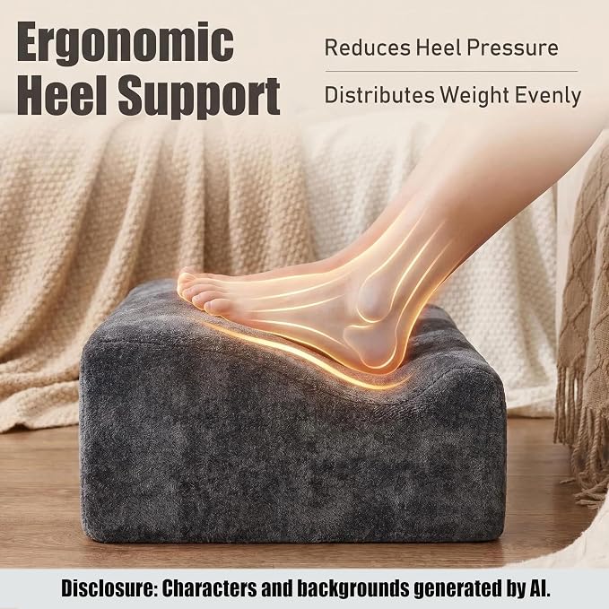 Keep Warm Foot Stool Foot Rest for Under Desk At Work | Office Footrest with Warm Feet Pocket,Ergonomic Under Deskfoot stool Stool for Office Chair & Back &Pain Relief, Dark gray+