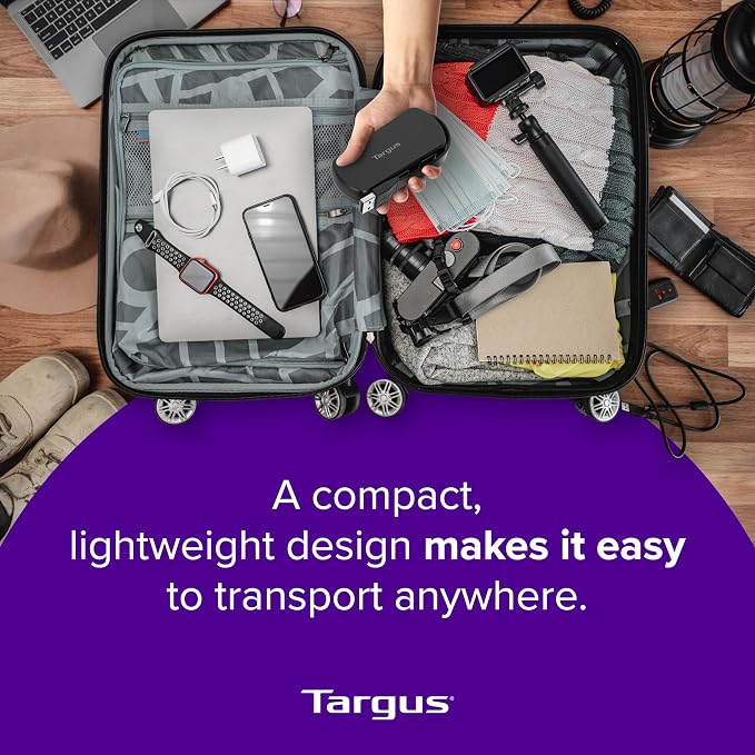 Targus 4-Port USB 2.0 Hub, Black - Compatible with PC and Mac, Sleek and Travel Friendly (ACH114US)