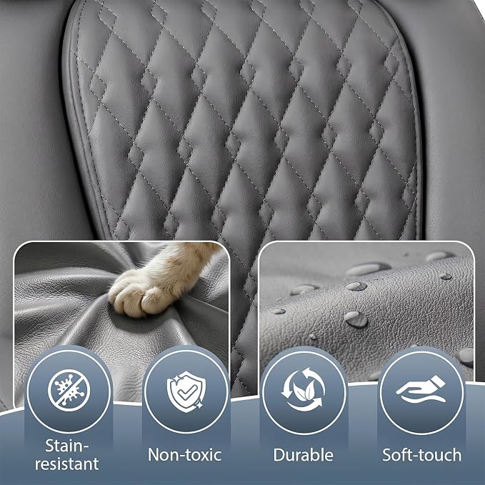 PRETZI Executive Office Chair 400LBS, Ergonomic Office Chair with Foot Rest, Heavy Duty Desk Chair for Home Office, Reclining High Back PU Leather Computer Chair Comfy, Gray