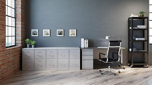 26.5 Inch Deep 2 Drawer, Letter Width, Metal Vertical File Cabinet for Home and Office, Light Gray