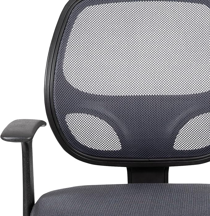 Flash Furniture Flash Fundamentals Mid-Back Gray Mesh Swivel Ergonomic Task Office Chair with Arms