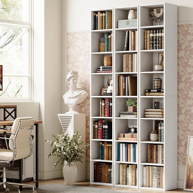 IRONCK 8 Tiers Bookshelf, Floor Standing Display Storage Shelves 71 in Tall Bookcase, Easy to Match for Living Room, Office, Study, Bedroom