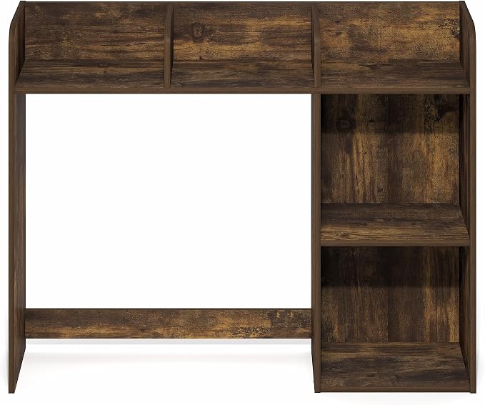 Furinno Classic Desk Shelf, 5-Shelf Desktop Hutch, Book Shelf, 3-Tier Desk Organzier, for Office Supplies, Office Desk Accessories, for Home Office, College, Dorm, Amber Pine