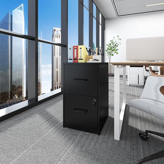 Metal File Cabinet with Drawer Heavy Duty Home Office Steel Vertical Filing Lockable Cabinets for Legal/Letter Size,Assembly Required