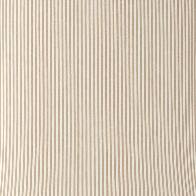 Martha Stewart Maeve Swivel Task Chair with Height Adjustable Seat for Home Office in Beige Stripe Fabric with Polished Nickel Frame