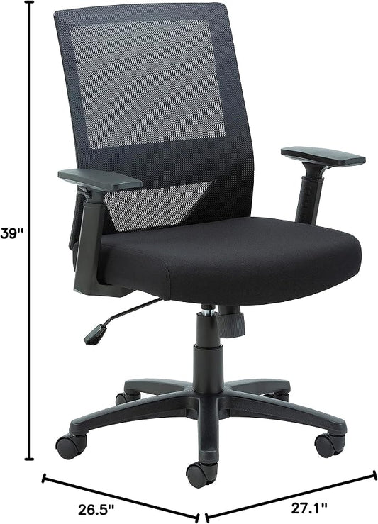 Lorell Mid-Back Mesh Task Chair, Black