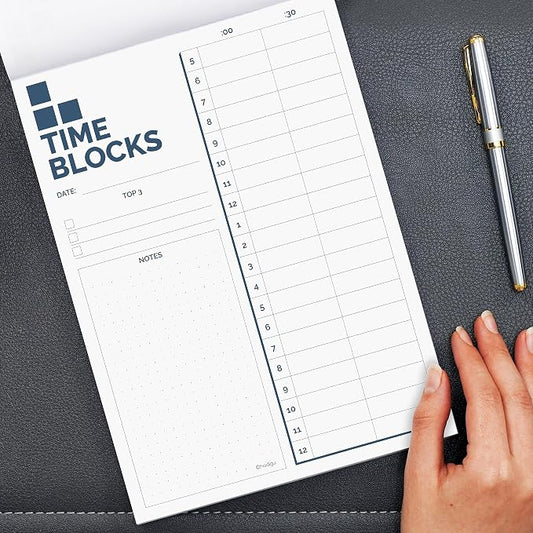 Time Blocking Planner (11.7" x 8.3"), Daily Time Box, Best ADHD Tool, Undated Daily Schedule Organizer, Daily Planner Notepad, Hourly Planner For Office Productivity, To Do List Notepad.