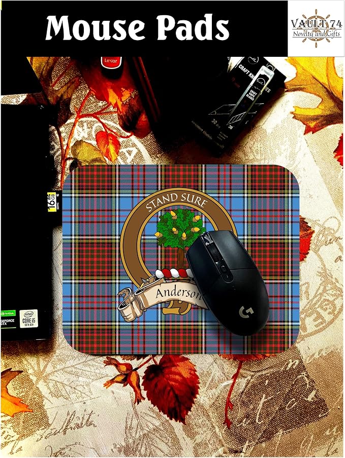 Anderson Scottish Clan Computer Mouse Pad (Crest and Tartan)