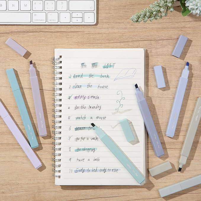 Mr. Pen- Aesthetic Highlighters No Bleed, 8 Pack, Pastel Colors, Chisel Tip | Cute Highlighters Assorted Colors for Journaling, Highlighting, Underlining, Fast Dry, Back to School Supplies