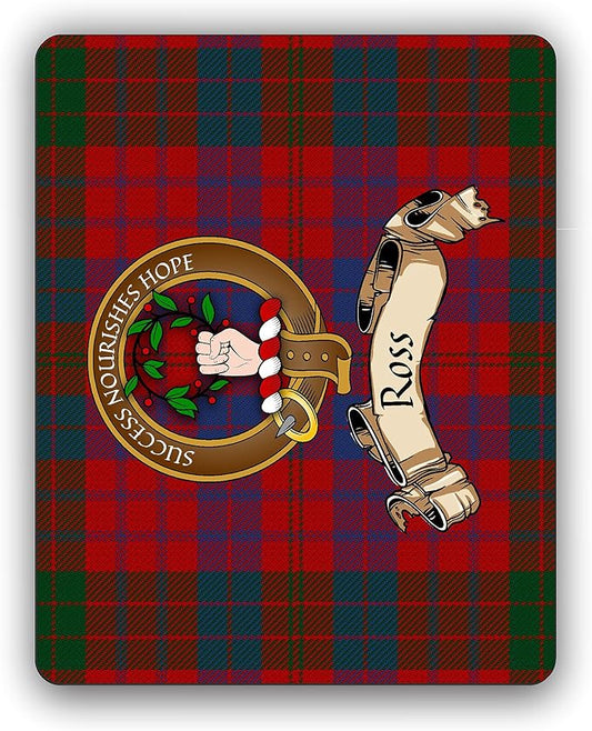 Ross Scottish Clan Tartan Crest Computer Mouse Pad