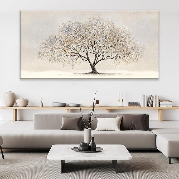 Canvas Art Wall Decor Modern Wall Art Pictures For Living Room Botanical Landscape Wall Art Large Tree Of Life Wall Art Canvas Wall Art Decor Artwork for Walls Home Bedroom Office Wall Decor 29" X 58"