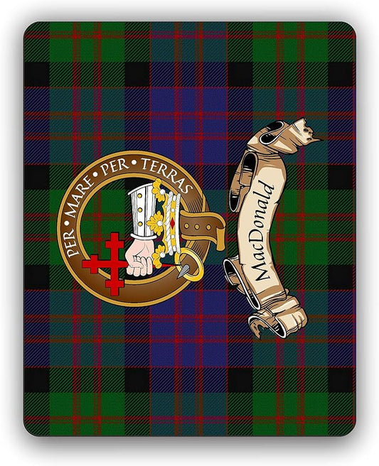 Macdonald Scottish Clan Tartan Crest Computer Mouse Pad