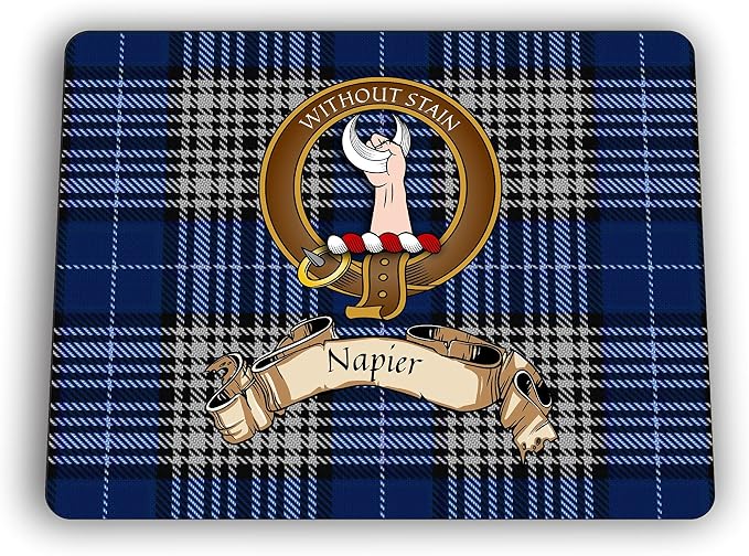 Napier Scottish Clan Tartan Crest Computer Mouse Pad