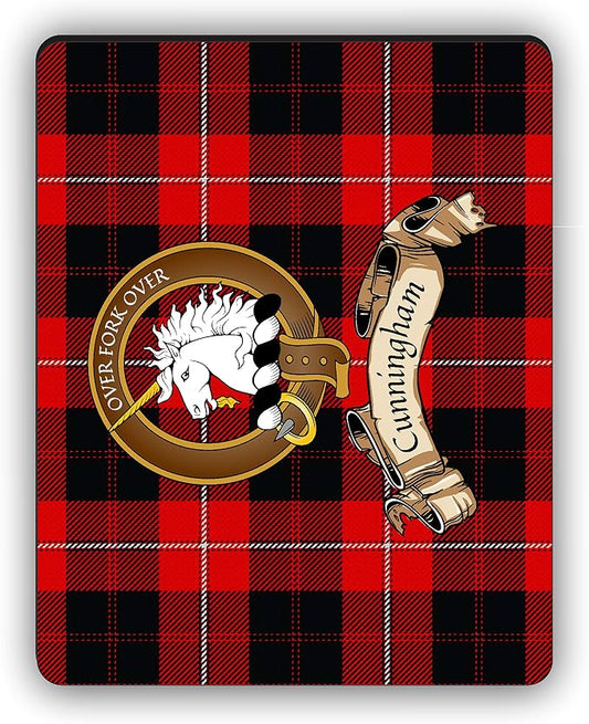 Scottish Clan Cunningham Tartan Crest Computer Mouse Pad