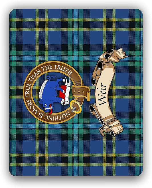 Weir Scottish Clan Tartan Crest Computer Mouse Pad