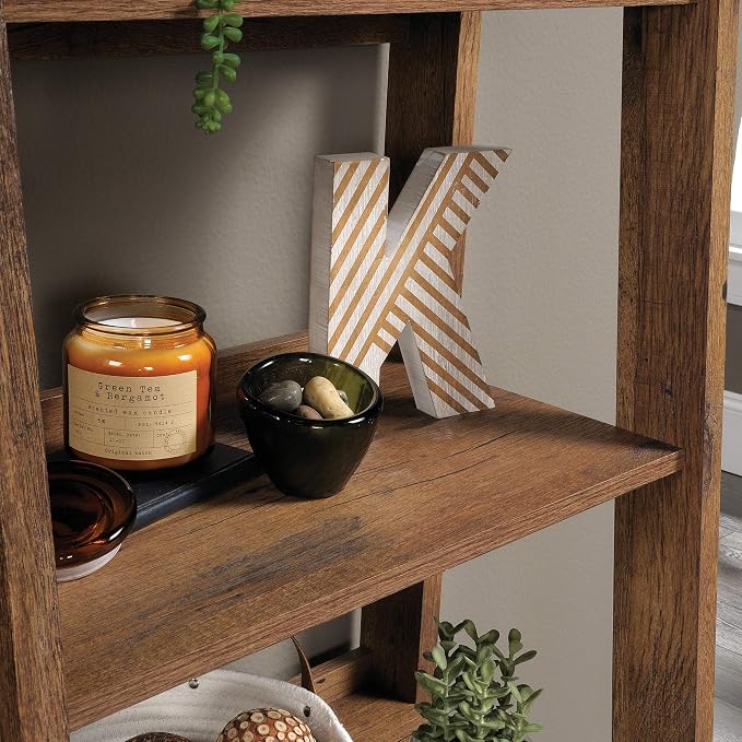Sauder Trestle 5-Shelf Bookcase/ Book Shelf, Vintage Oak finish