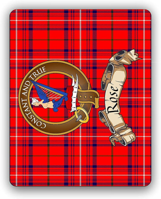 Scottish Clan Rose Tartan Crest Computer Mouse Pad