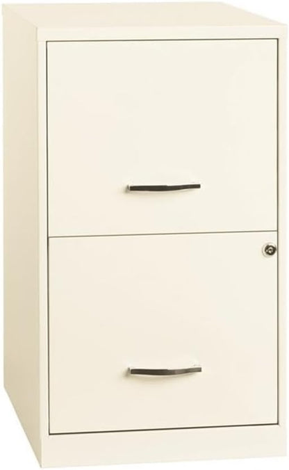 Scranton & Co Set of 2 18" D 2-Drawers Metal File Cabinet in Pearl White