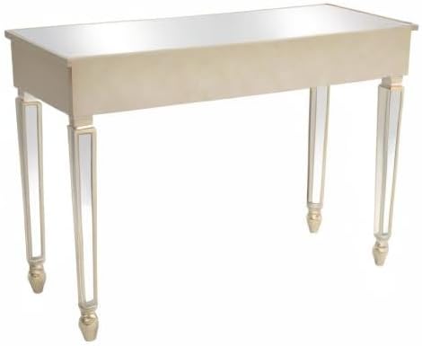 Henf Mirrored Console Table, Modern Makeup Vanity Desk Dressing Table with 3 Drawers, Contemporary Vanity Sofa Table for Entryway/Living Room/Bedroom (Champagne Gold)