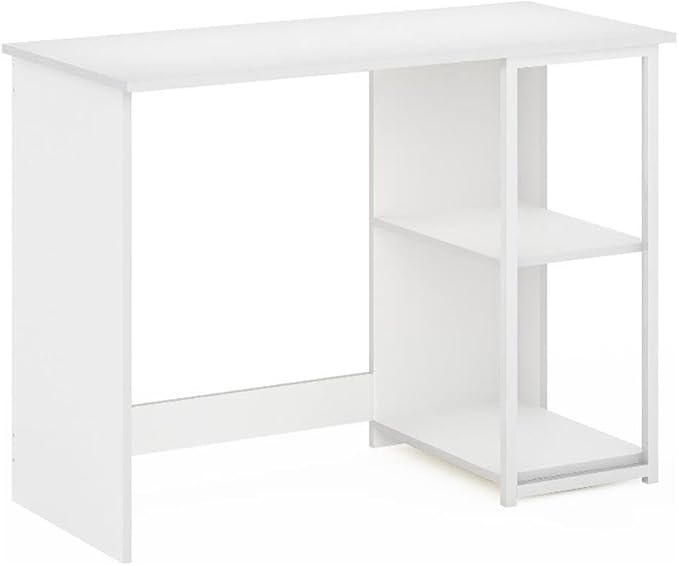 Furinno Camnus Modern Living Computer Desk 40 Inch, Solid White/White