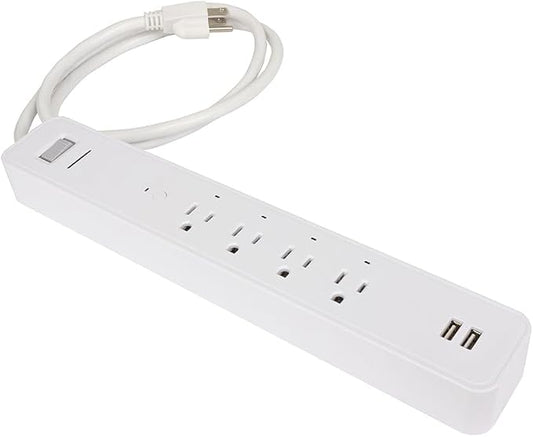 MaxLite, APS-6/USB/SMTR, Smart Advanced Power Strip, 4 AC Outlets, 2 USB Ports, 245 Joules of Surge Protection, App Controlled, Google & Alexa Compatible
