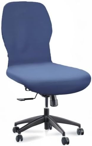 Deisy Dee Velvet Stretch Armless Office Chair Covers - Colorful Stretch Slipcover for Desk Chairs (Navy)