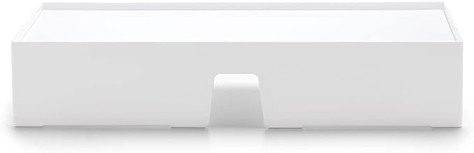 Poppin White Monitor Riser - Lacquer-Like Finish, Cable Cutout in Back, Take Monitor to New Heights, Doubles As All-Purpose Shelf, Stacks with Accessory and Letter Trays, 21,1" x 10,6" x 4,1"