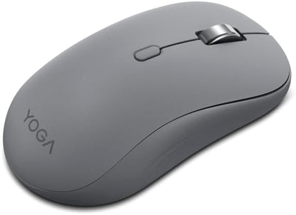 Lenovo Yoga Bluetooth Silent Mouse, 3 Level DPI Adjustment, 36 Month Battery Life, Bluetooth 5.3, 3 Device Paring, Whisper Quiet, Programmable Buttons, Smooth Finish, Luna Grey