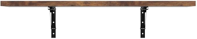 Houseables Wall Mounted Desk, Murphy Desk, Wall Mounted Folding Table, Laundry Folding Table, Fold Down Work Bench, Foldable Mount Station, Floating Bar, Hanging, Dining, Kitchen, Clothes, 48x16 Brown